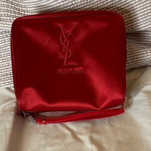 Yves Saint Laurent Parfums Red Cosmetic Bag YSL Bag